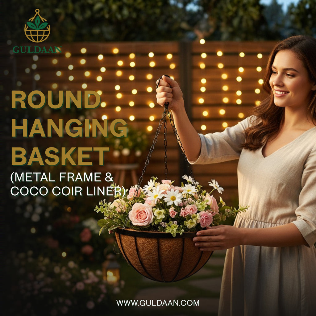 Signature Hanging Basket with metal frame For Garden and Home Décor