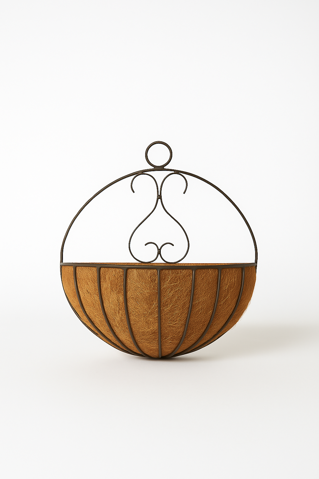 Wall Mounted Basket (Made with Metal frame Coco Coir liner) for Garden and Home Décor