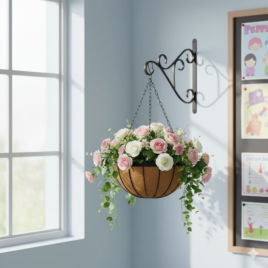 Signature Hanging Basket with metal frame For Garden and Home Décor