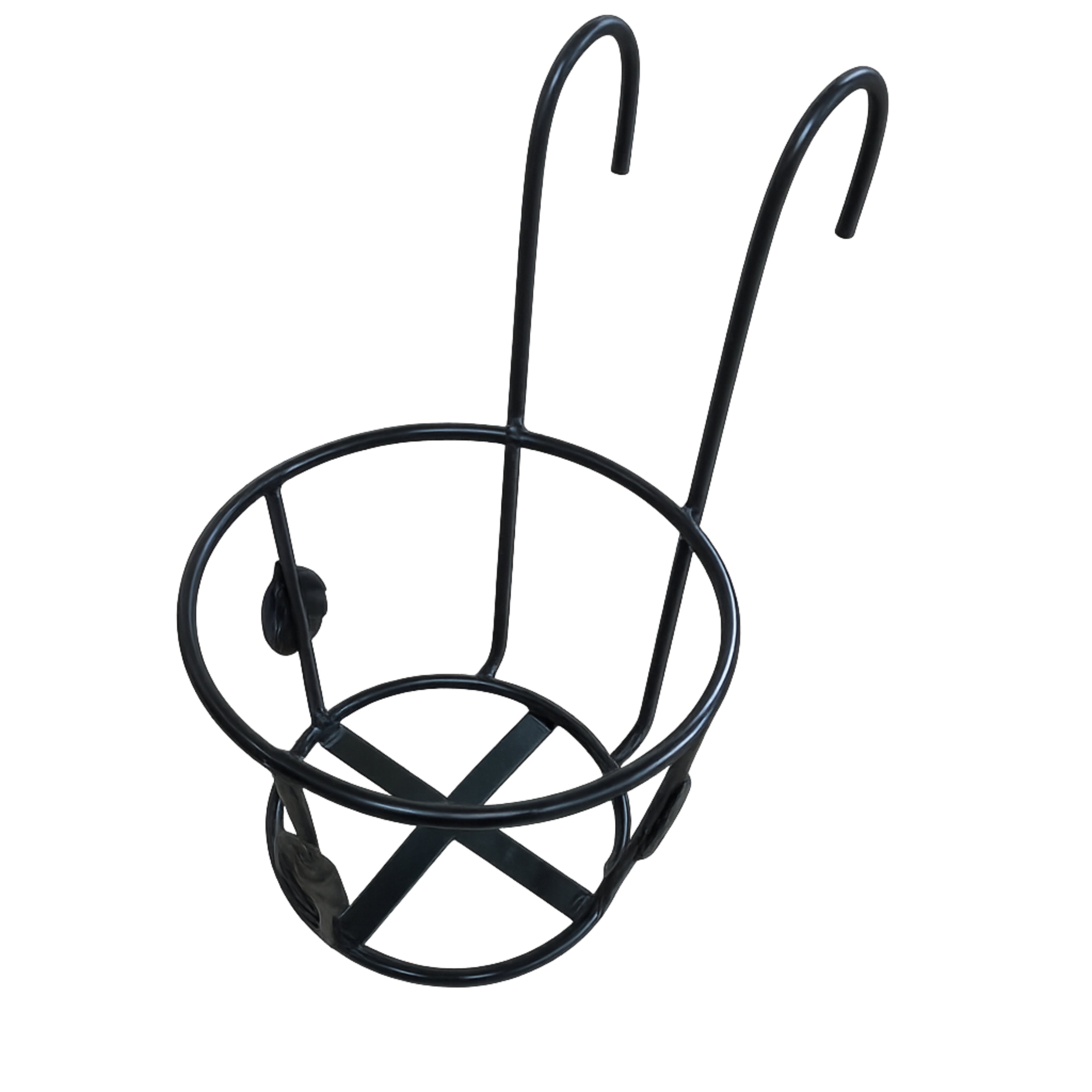 Metal Frame for 7 inches pot in Balcony Railing Grill Hanging Black Color