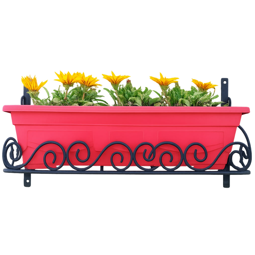 Metal Iron frame window box with Pot for Home/Garden/ Outdoor Décor 18 inches