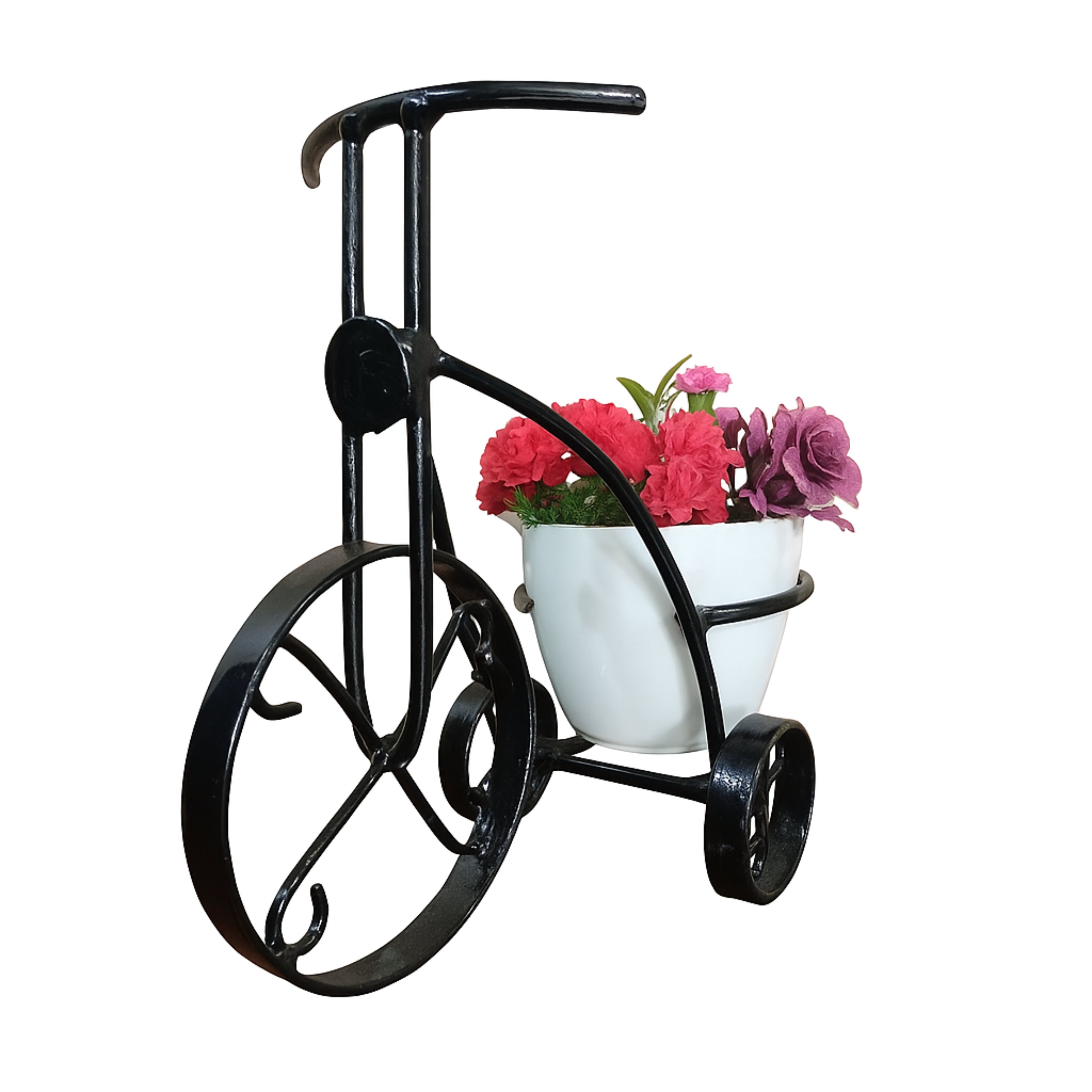 Tricycle Table Pot Antique Interior Décor Item for Home