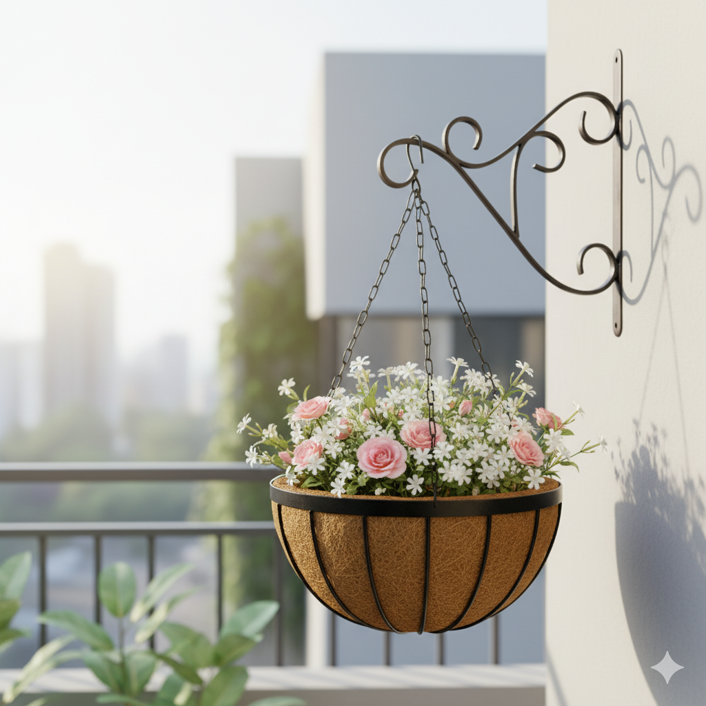 Signature Hanging Basket with metal frame For Garden and Home Décor
