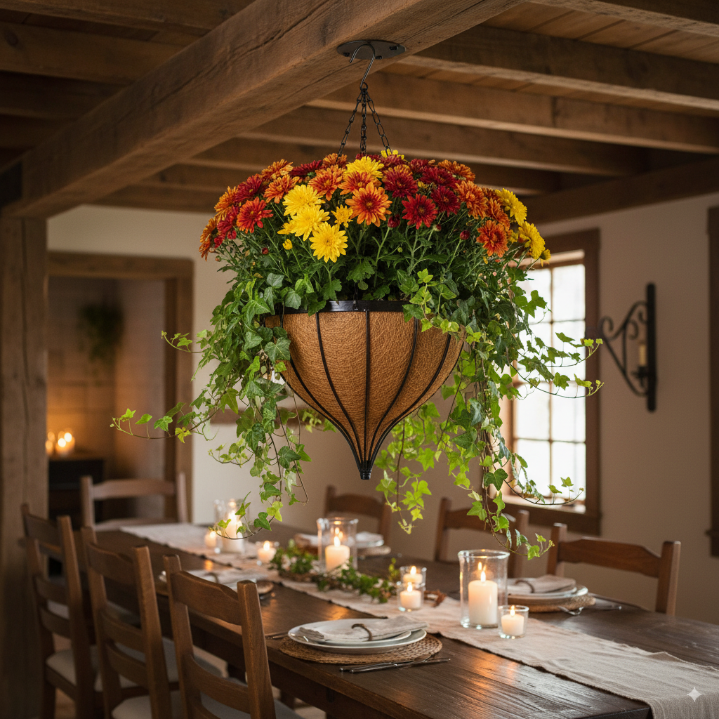 Exclusive Cone Hanging Basket with Coco liner Metal frame 12″ Size Color Black