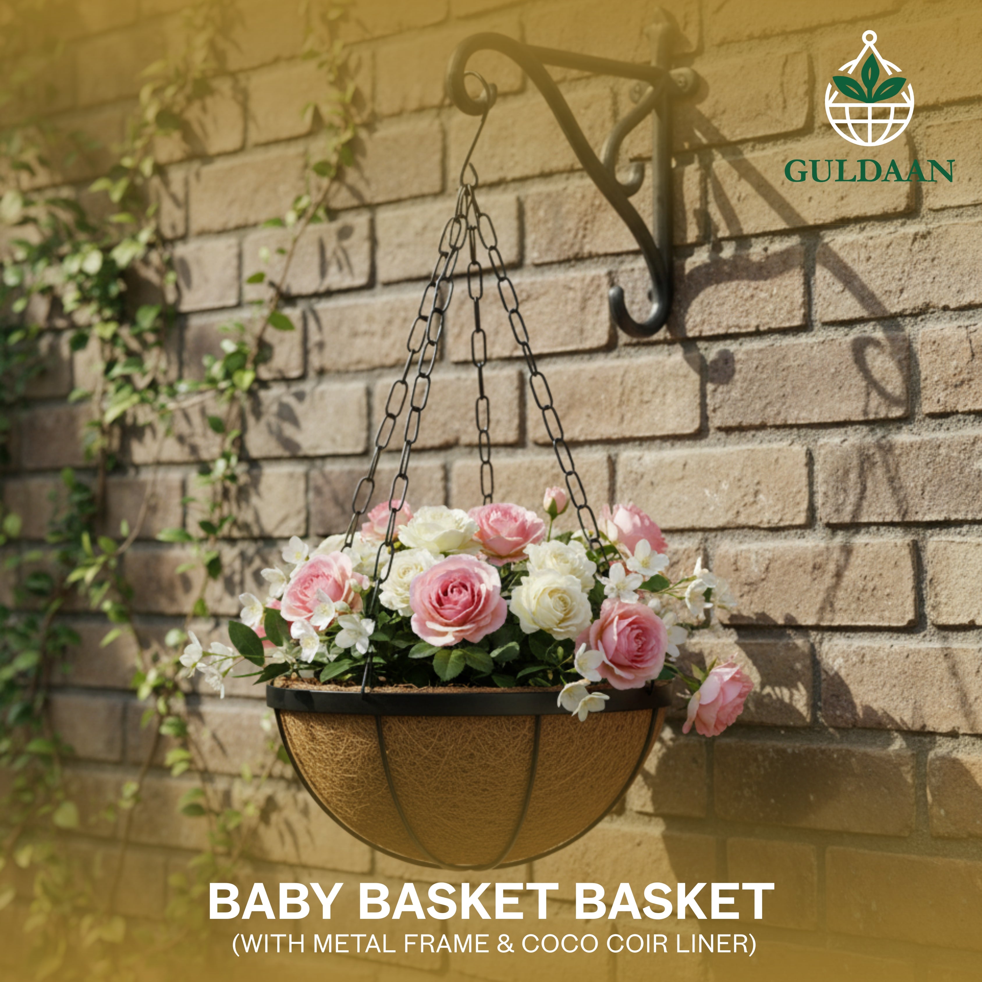 Premium Baby Basket Basket with Coco Coir liner for Garden and Home Décor